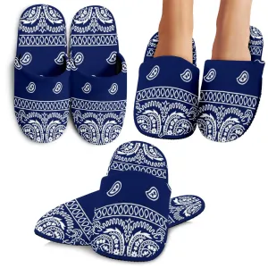 Blue Bandana Pattern Slippers