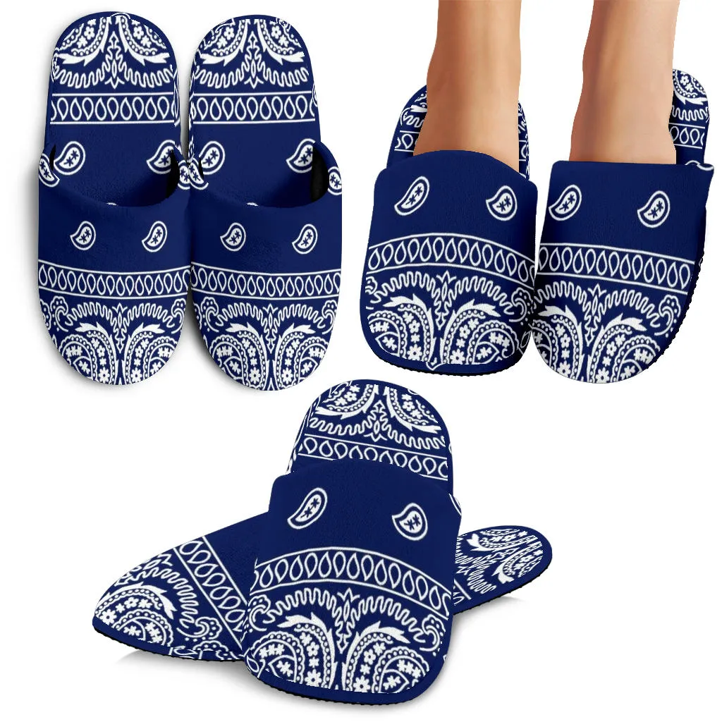 Blue Bandana Pattern Slippers