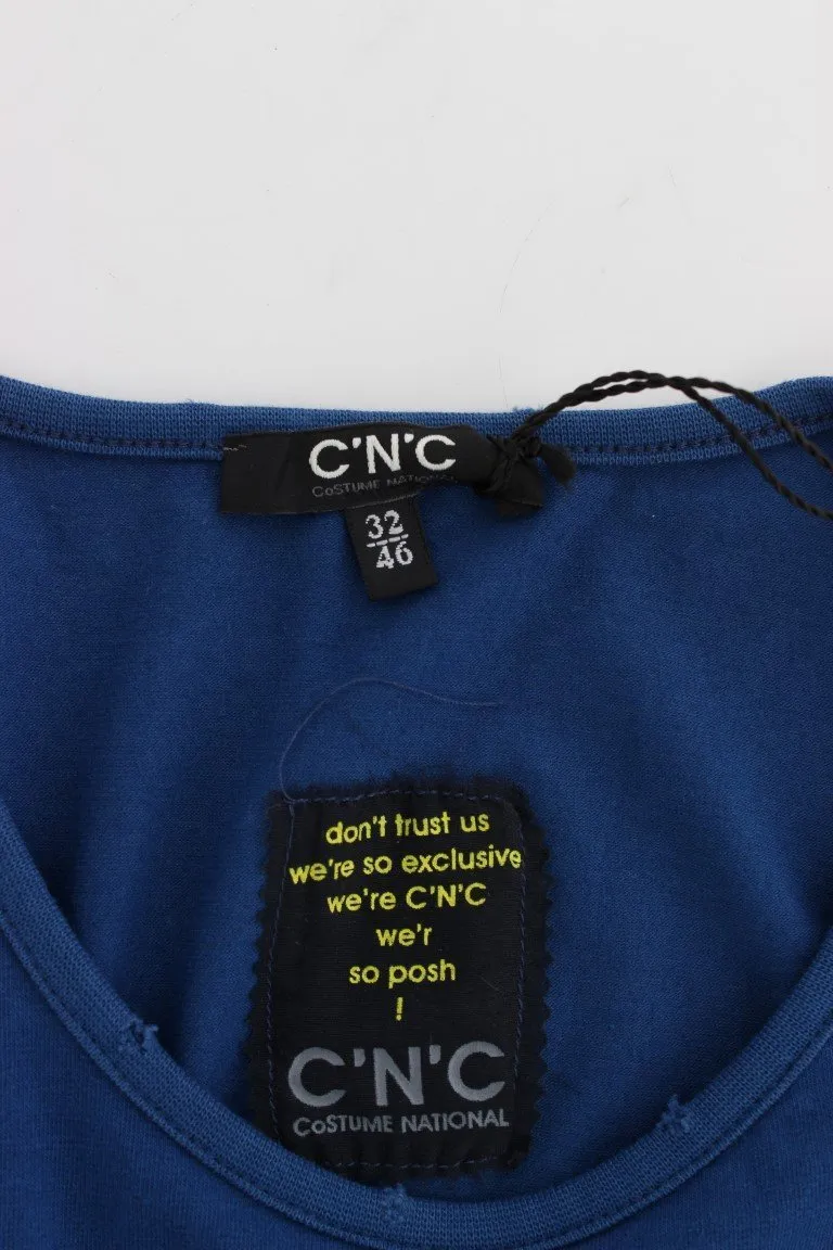 Blue Cotton Pullover Sweater