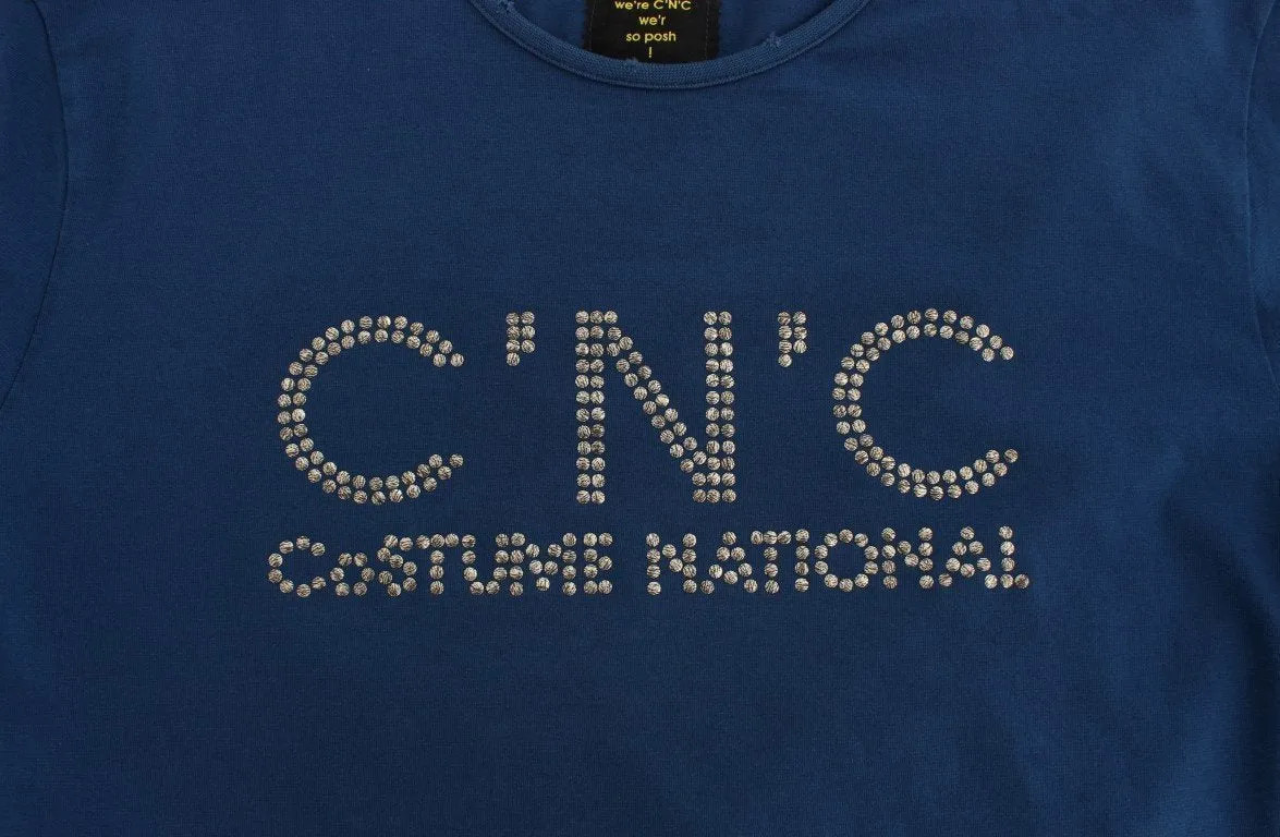 Blue Cotton Pullover Sweater