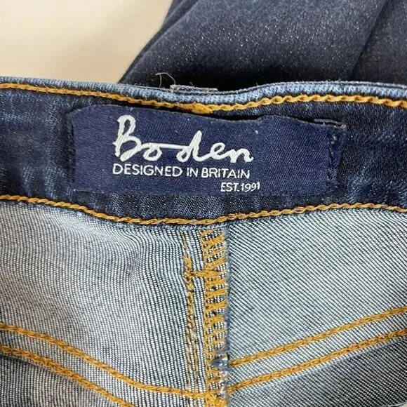 Boden Womens The Mayfair Modern Skinny Jeans Blue Petite 6 High Rise Dark Wash