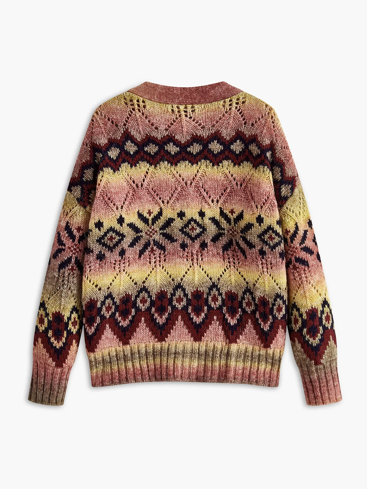 Boheme Printed V-Neck Breasted Cardigan