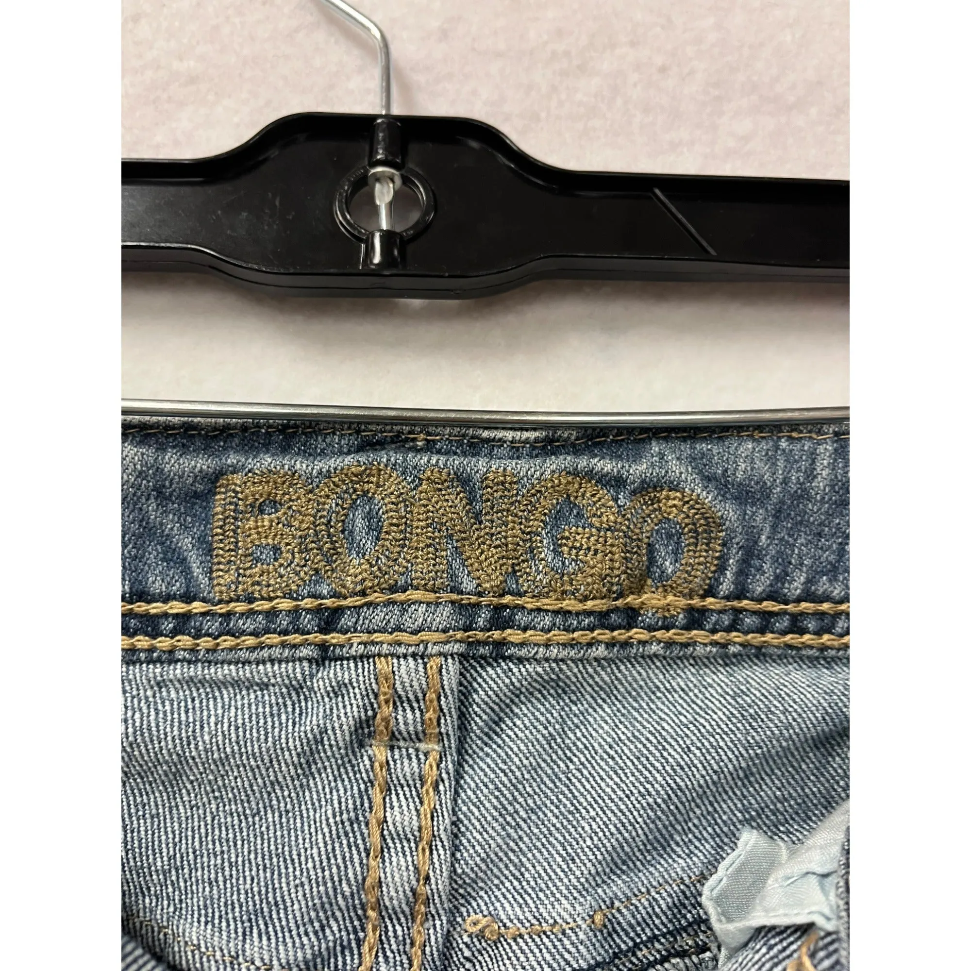Bongo Womens Low Rise Distressed Bootcut Jeans #6200