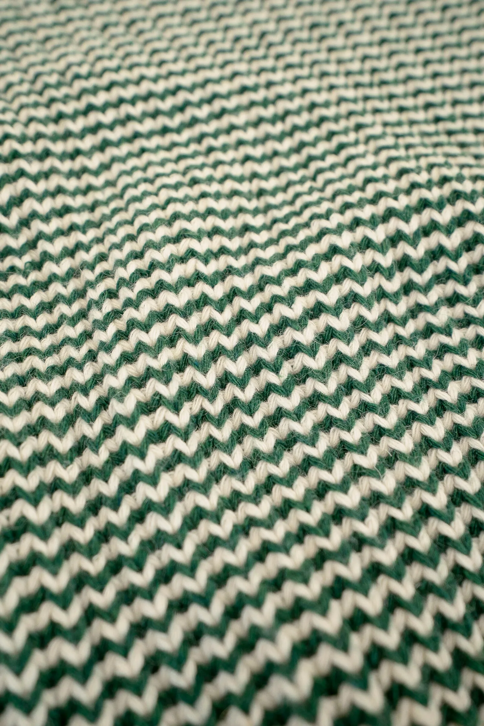 bound Green Stripe Chunky Knit Rib Oversized Sweater