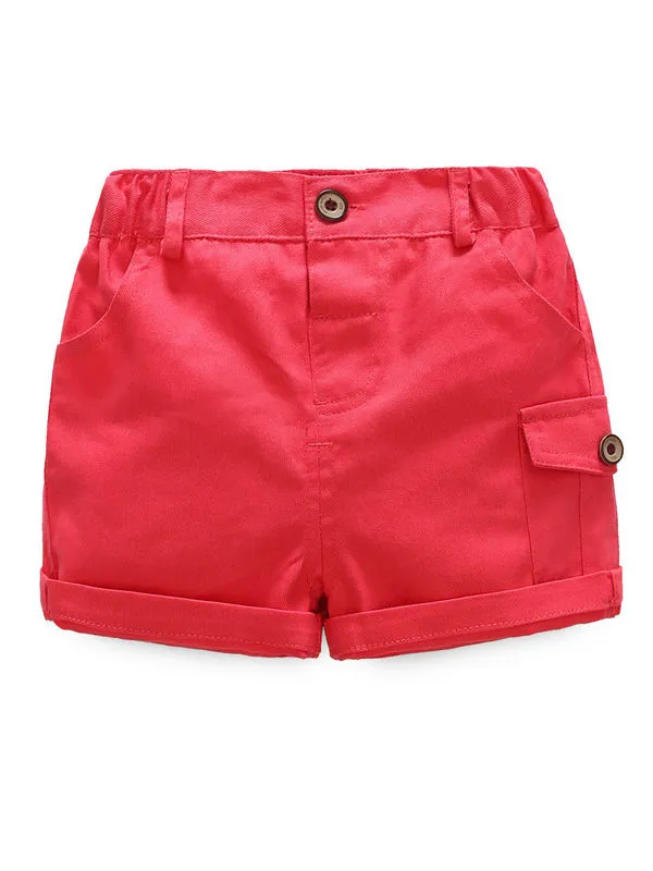 Boys Cotton Striped Shirt With Shorts