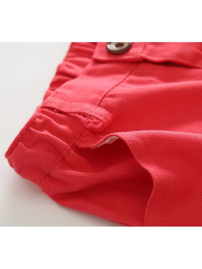 Boys Cotton Striped Shirt With Shorts