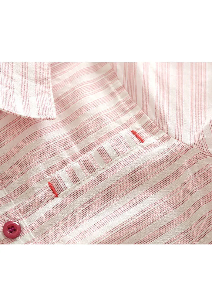 Boys Cotton Striped Shirt With Shorts