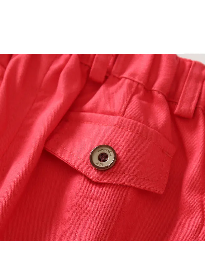 Boys Cotton Striped Shirt With Shorts
