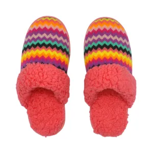 Bright Creekside Slide Slippers | Coral Chevron