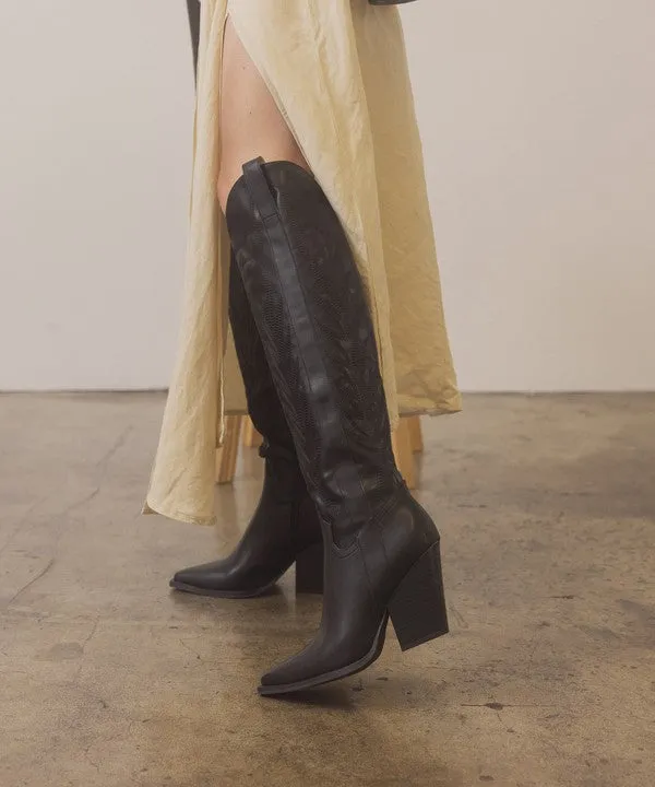 Bronco Knee-High Boots in Black