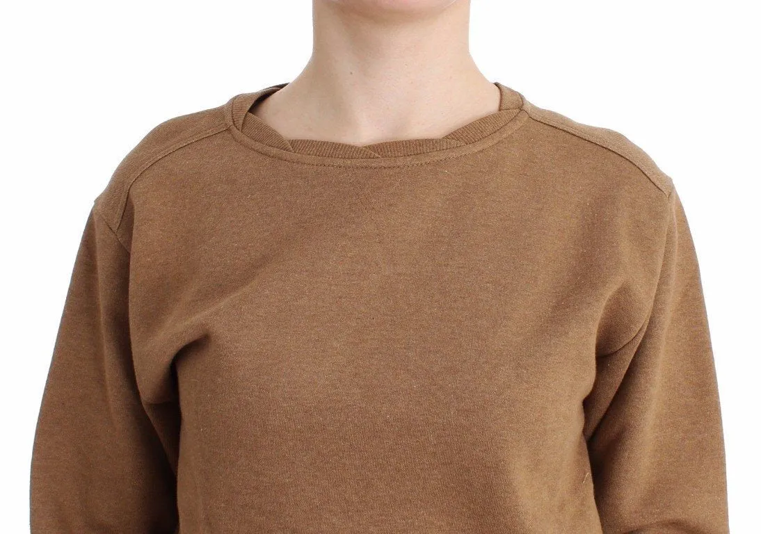Brown crewneck cotton sweater
