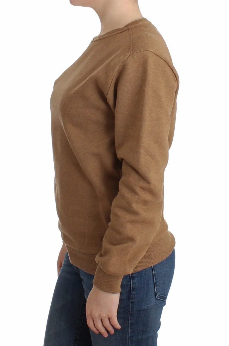 Brown crewneck cotton sweater