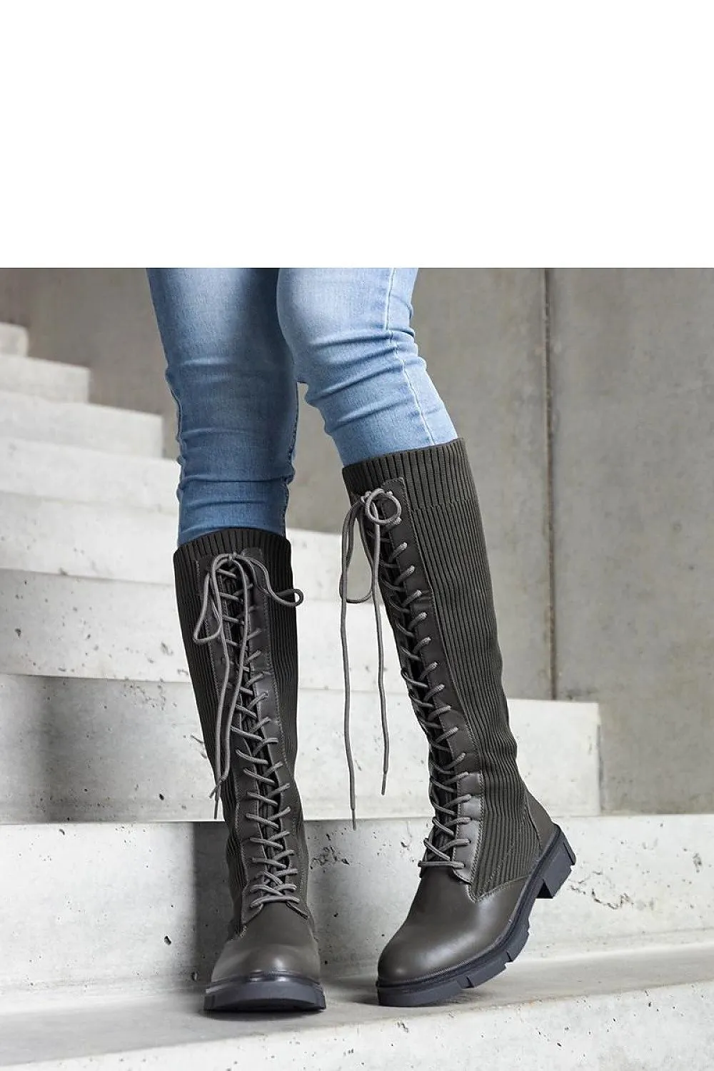 Brown knee-high boots