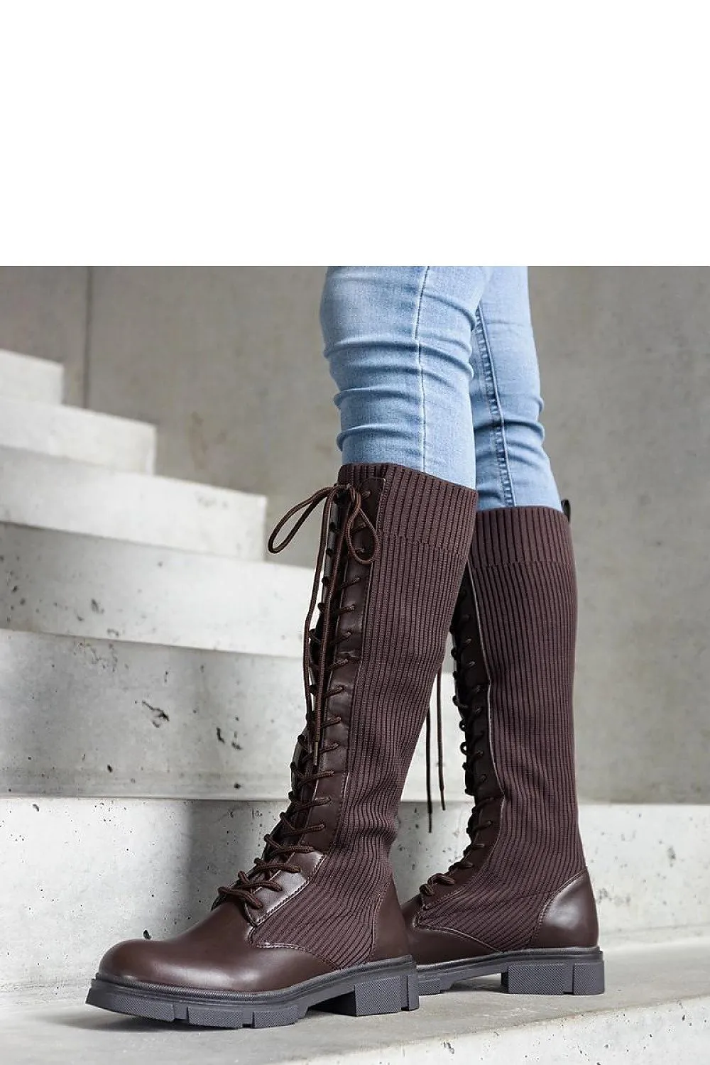 Brown knee-high boots