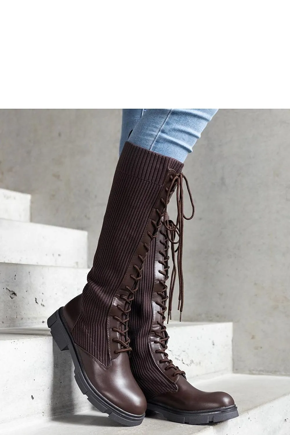 Brown knee-high boots