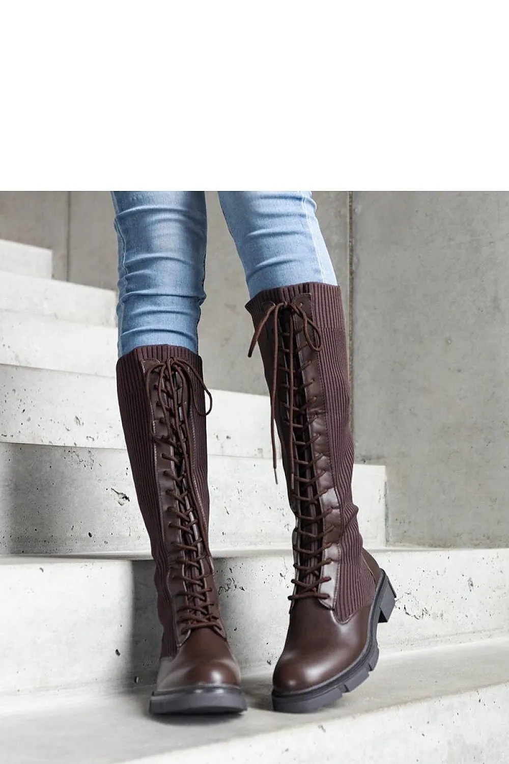 Brown knee-high boots
