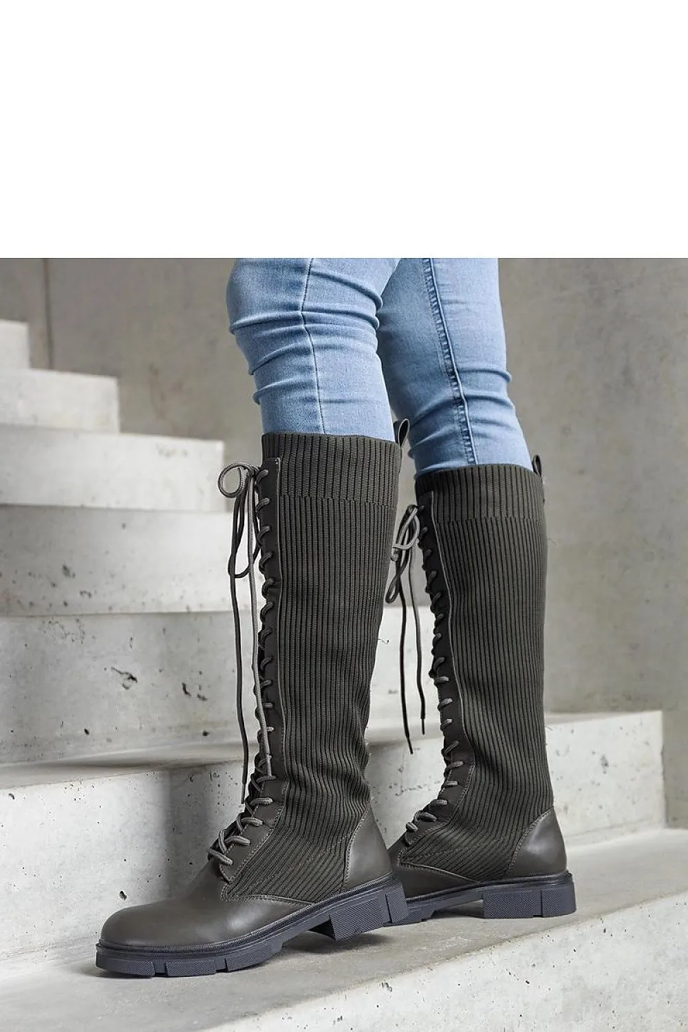 Brown knee-high boots