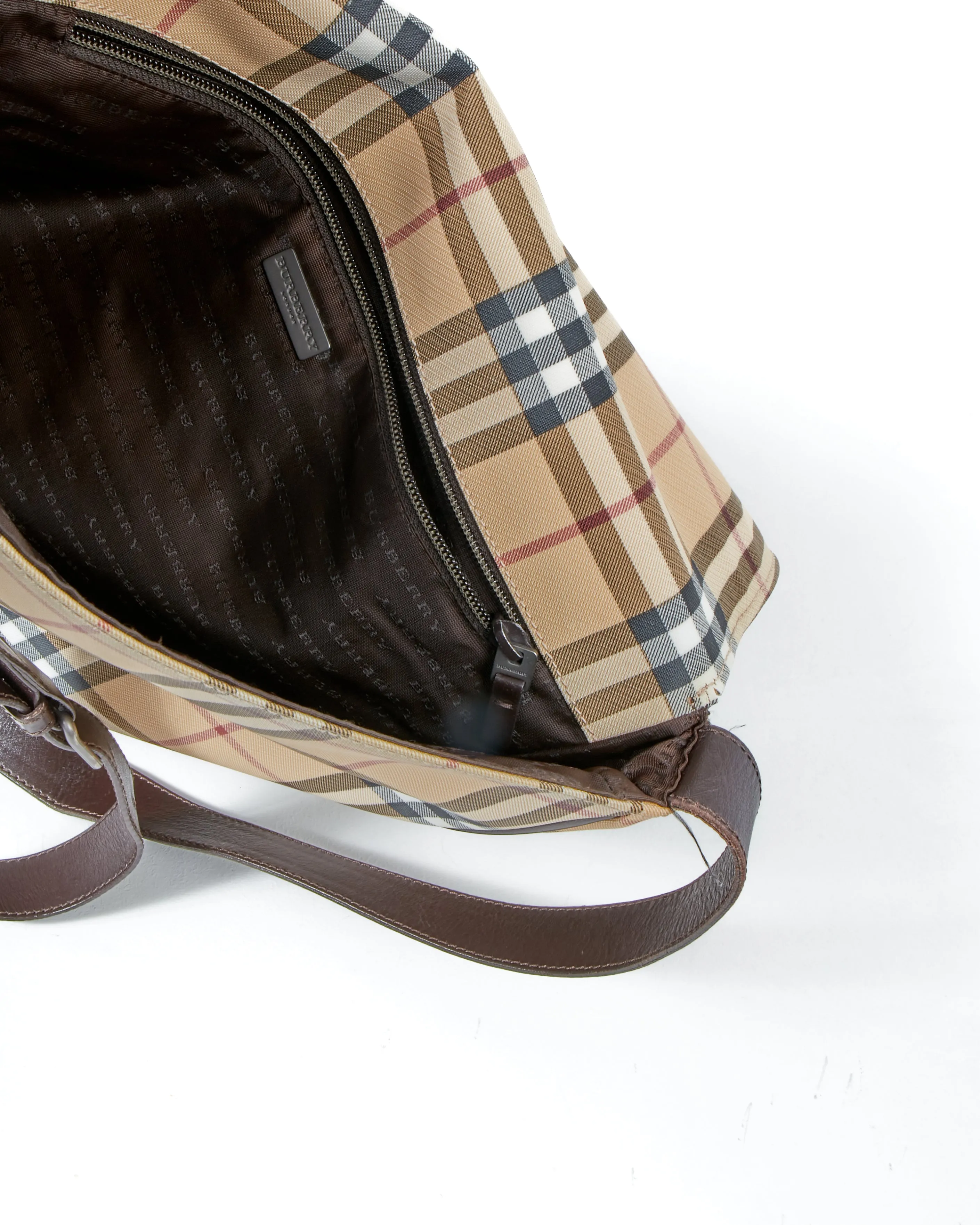 Burberry Beige House Check Canvas Messenger Bag
