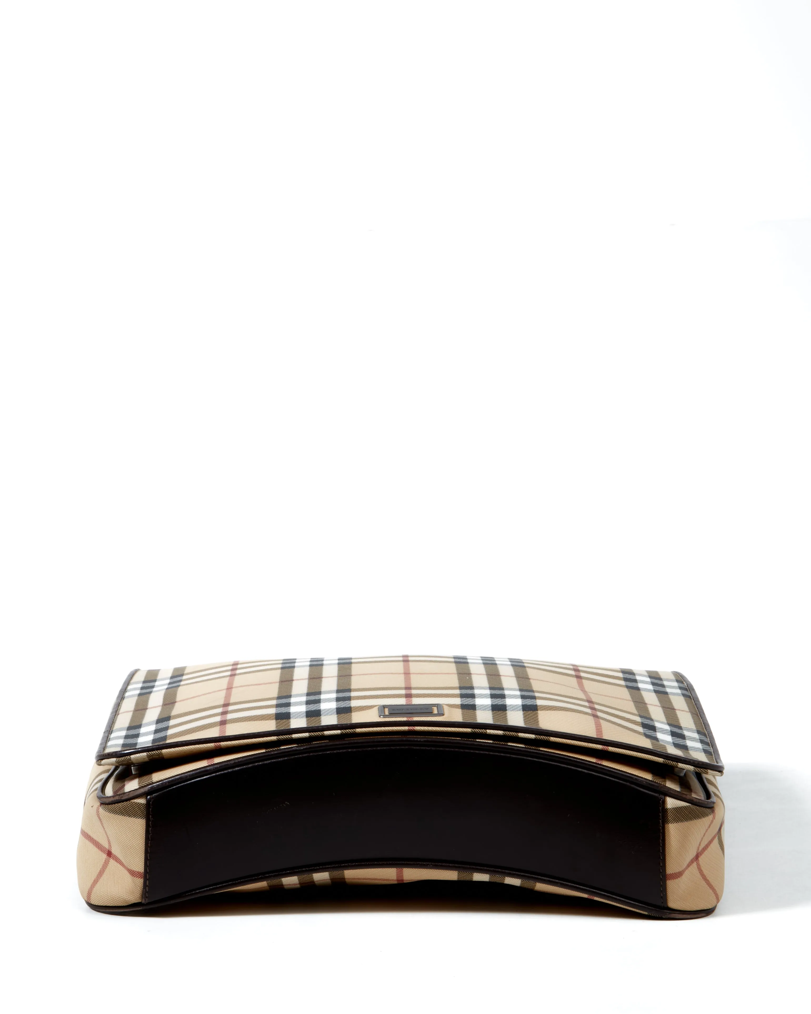 Burberry Beige House Check Canvas Messenger Bag
