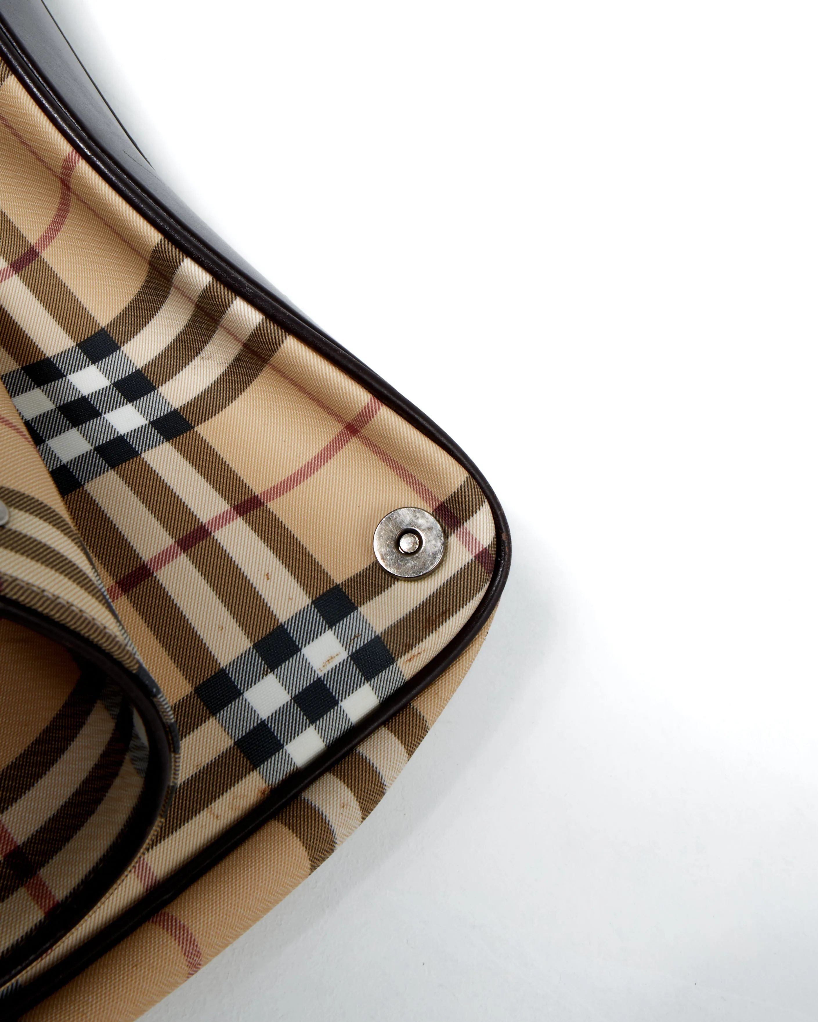 Burberry Beige House Check Canvas Messenger Bag