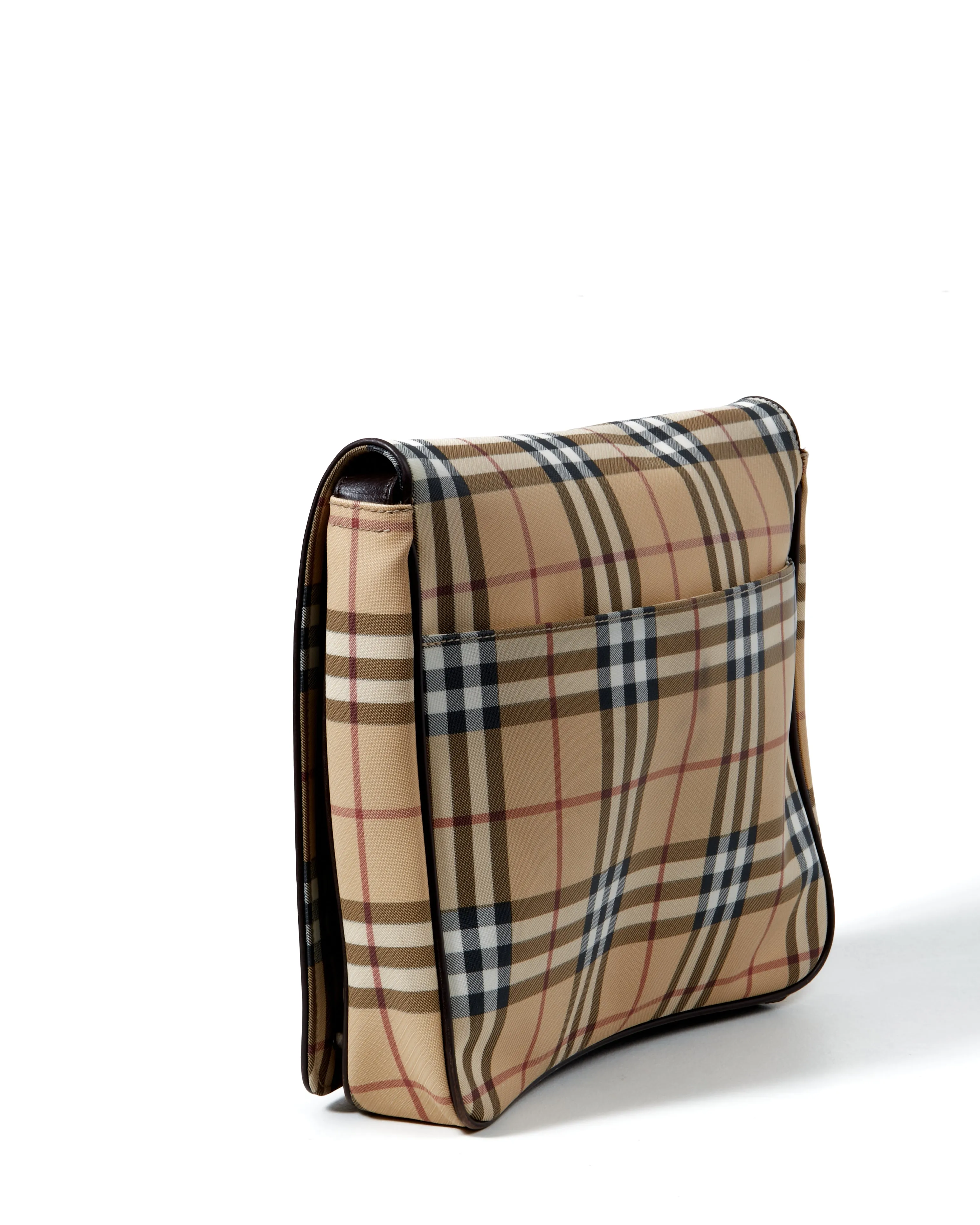 Burberry Beige House Check Canvas Messenger Bag