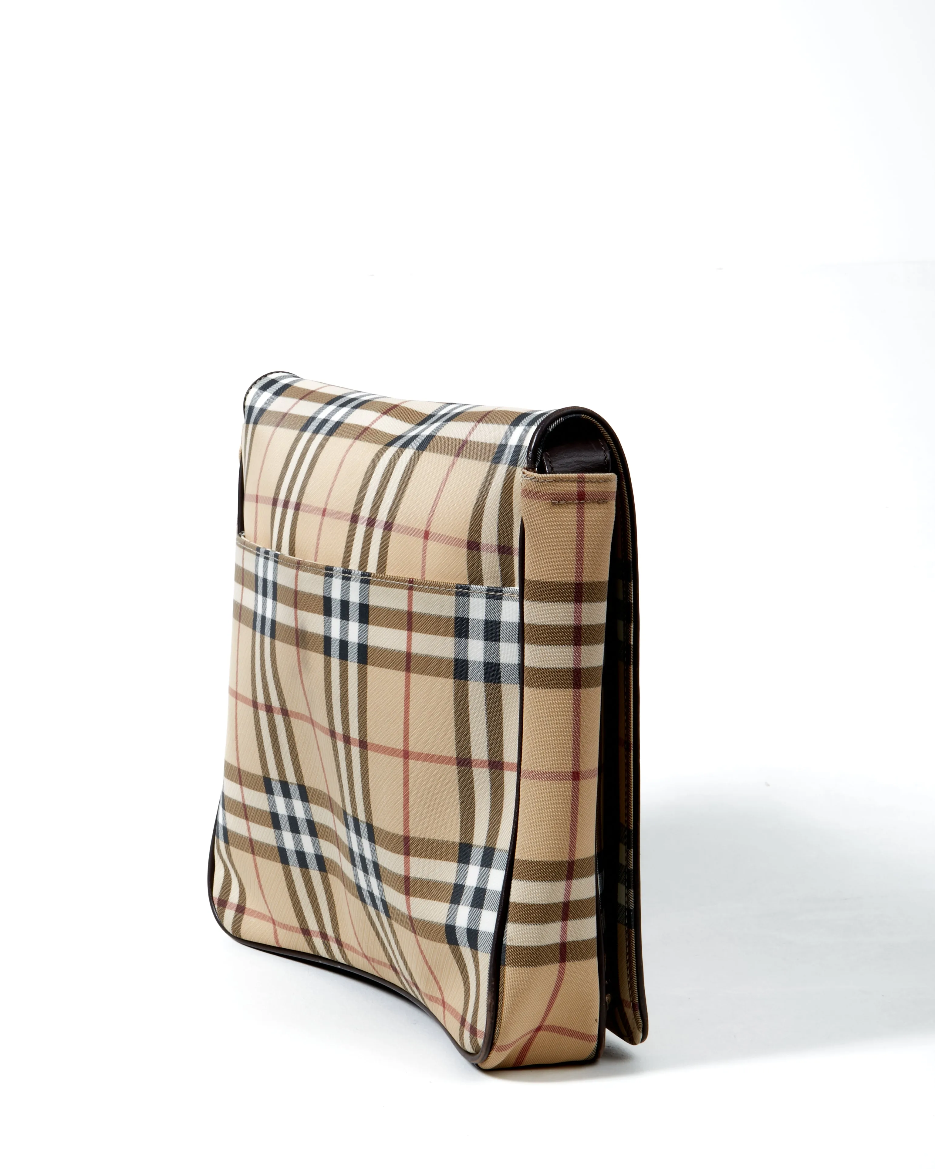 Burberry Beige House Check Canvas Messenger Bag