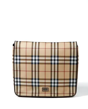 Burberry Beige House Check Canvas Messenger Bag