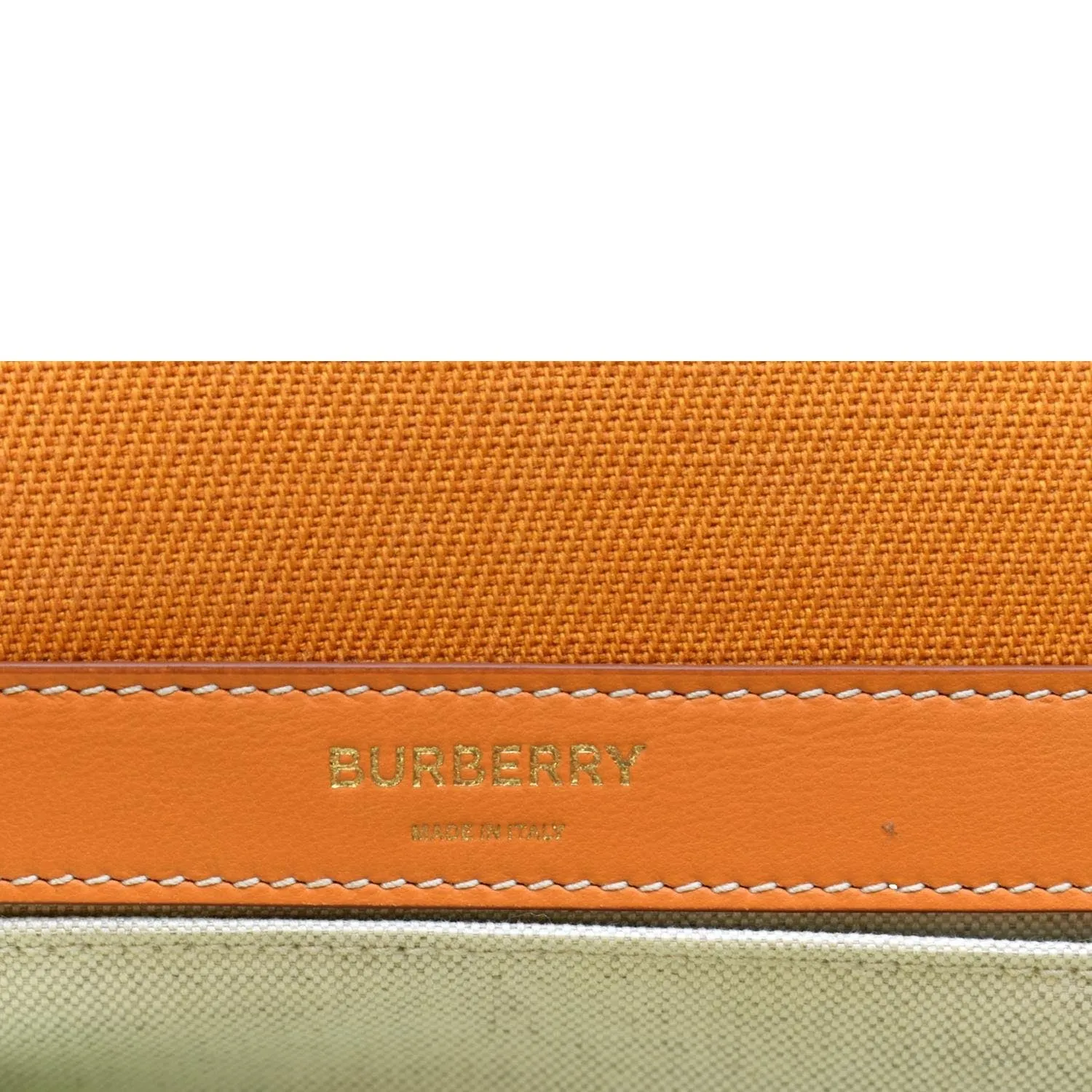 BURBERRY Horseferry Print Lola Canvas Leather Shoulder Bag Orange