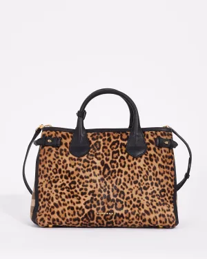 Burberry Leopard Calfhair Banner Tote Bag