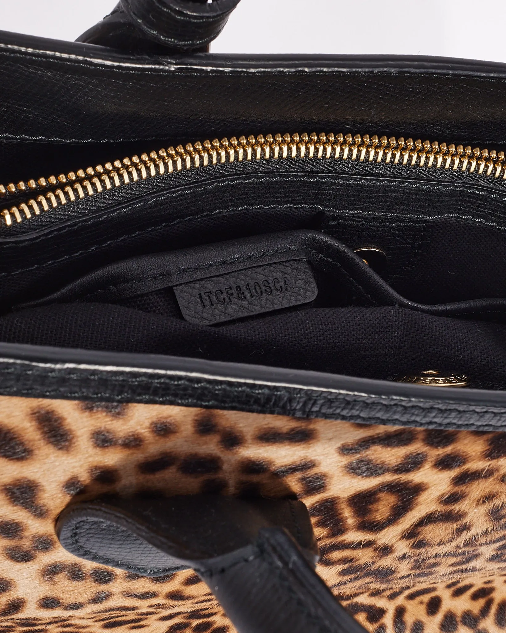 Burberry Leopard Calfhair Banner Tote Bag