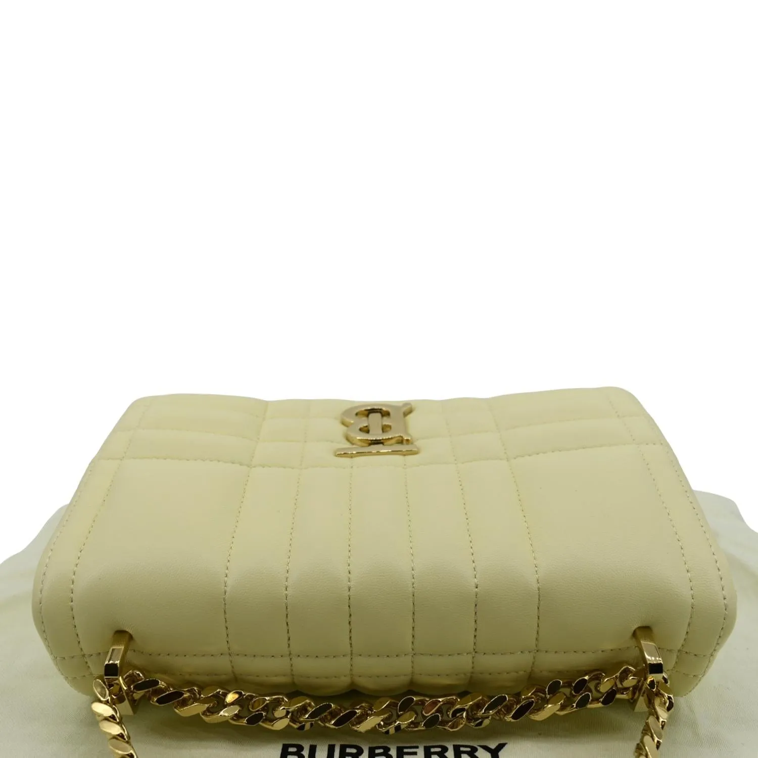 BURBERRY Lola Medium Quilted  Leather Shoulder Bag Cool Lemon