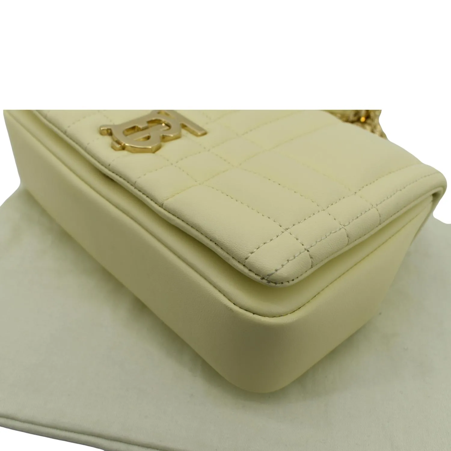BURBERRY Lola Medium Quilted  Leather Shoulder Bag Cool Lemon