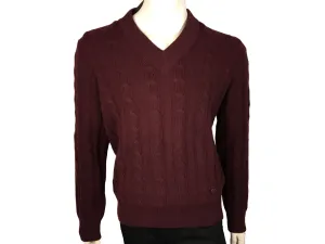 Cabled V Neck Sweater