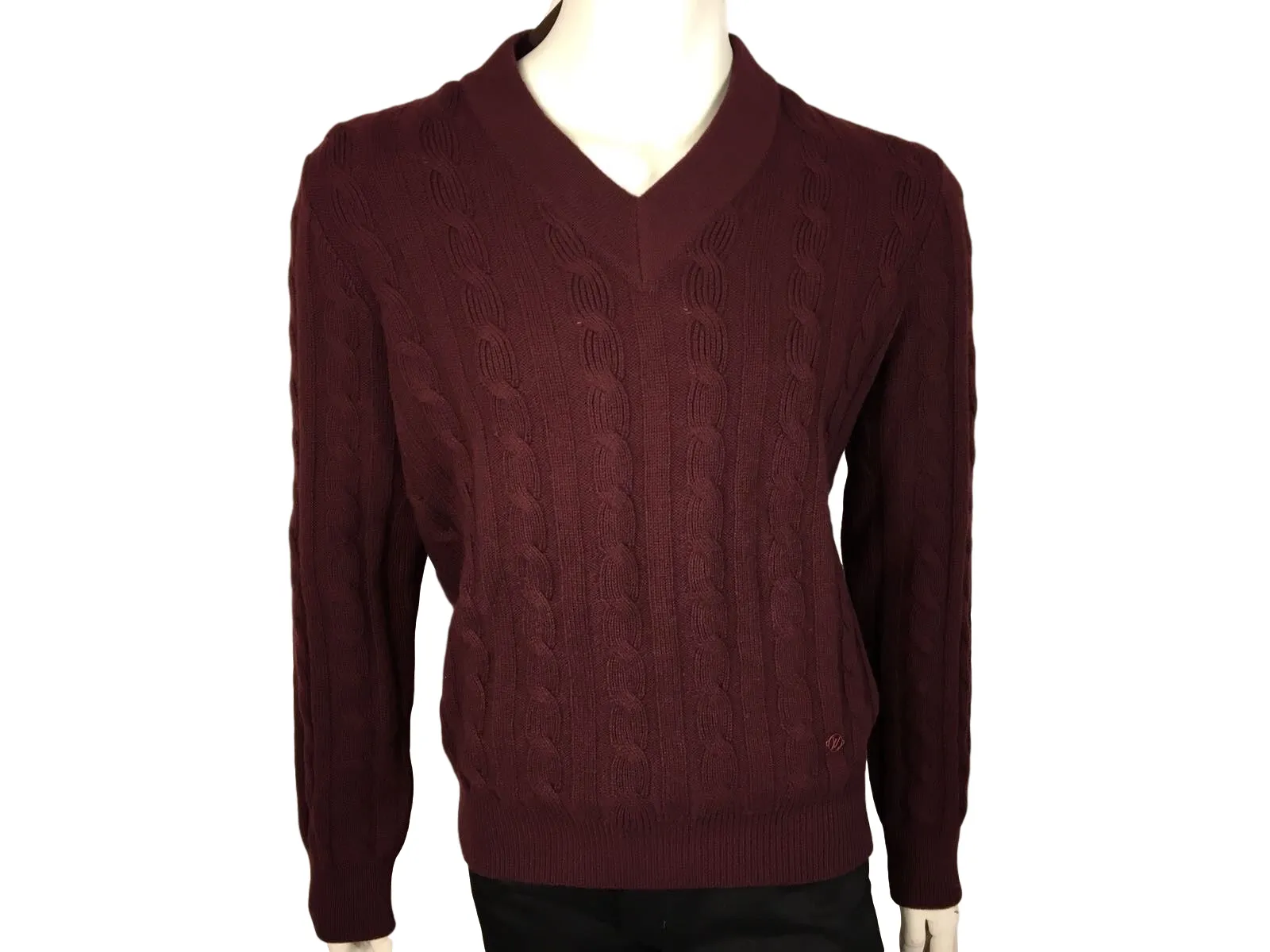 Cabled V Neck Sweater