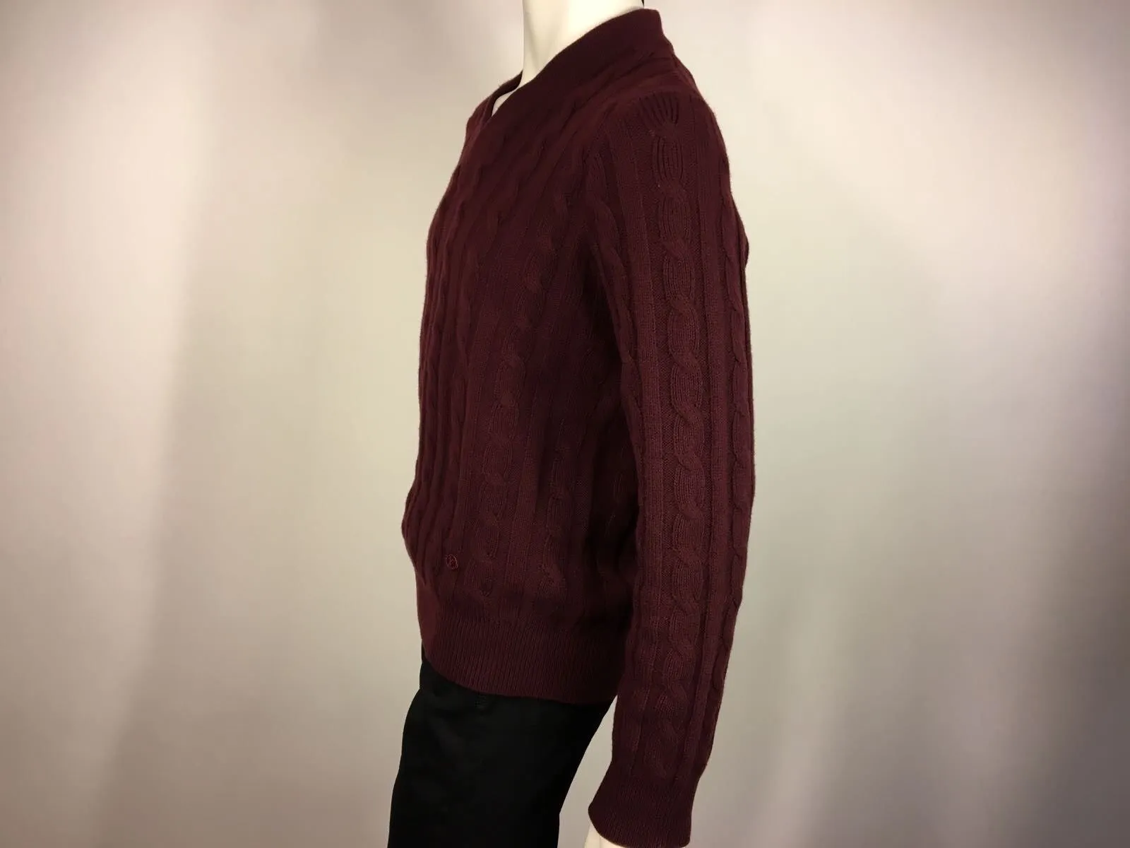 Cabled V Neck Sweater
