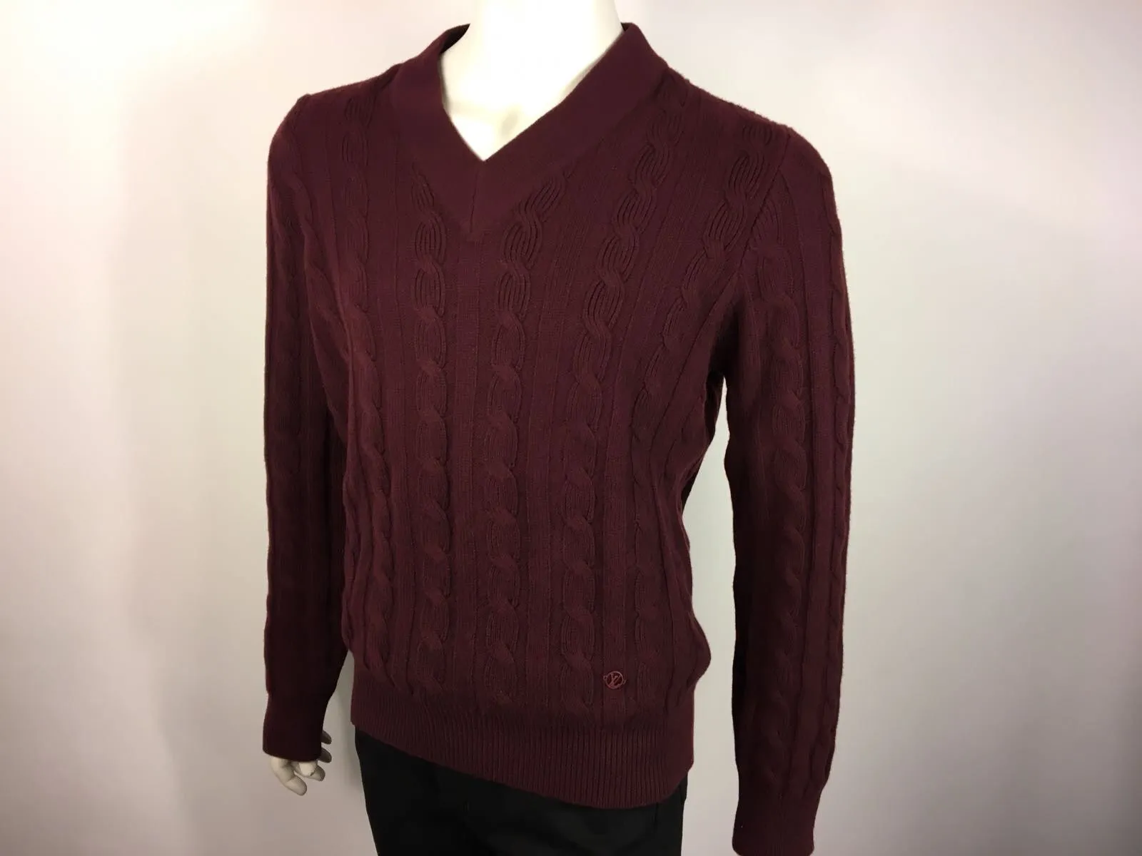 Cabled V Neck Sweater
