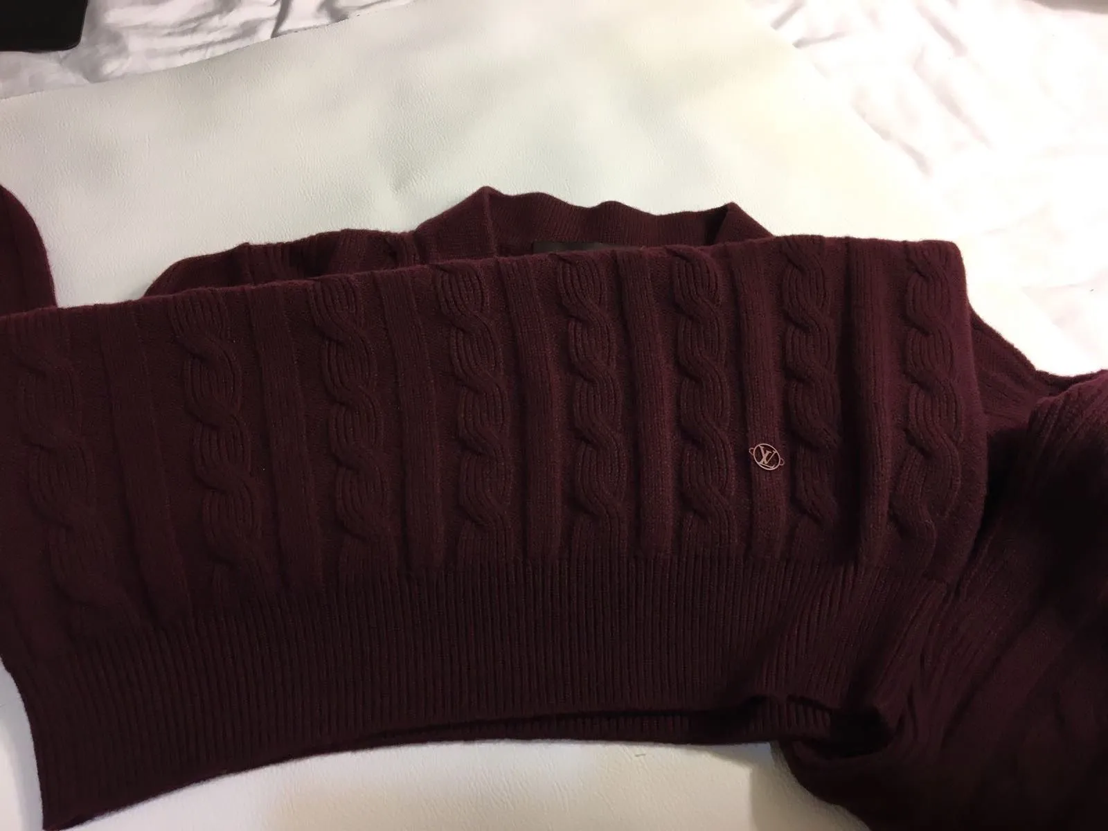 Cabled V Neck Sweater
