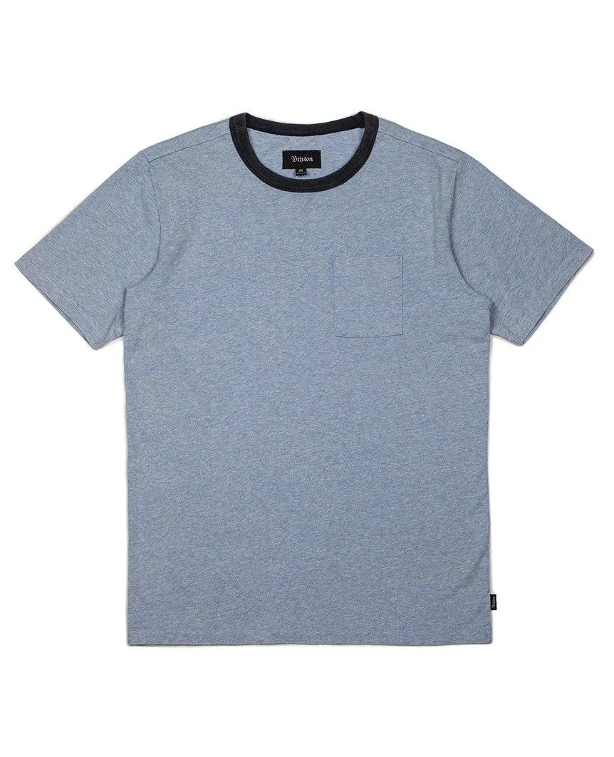 Cade S/S Knit - Heather Blue/Navy