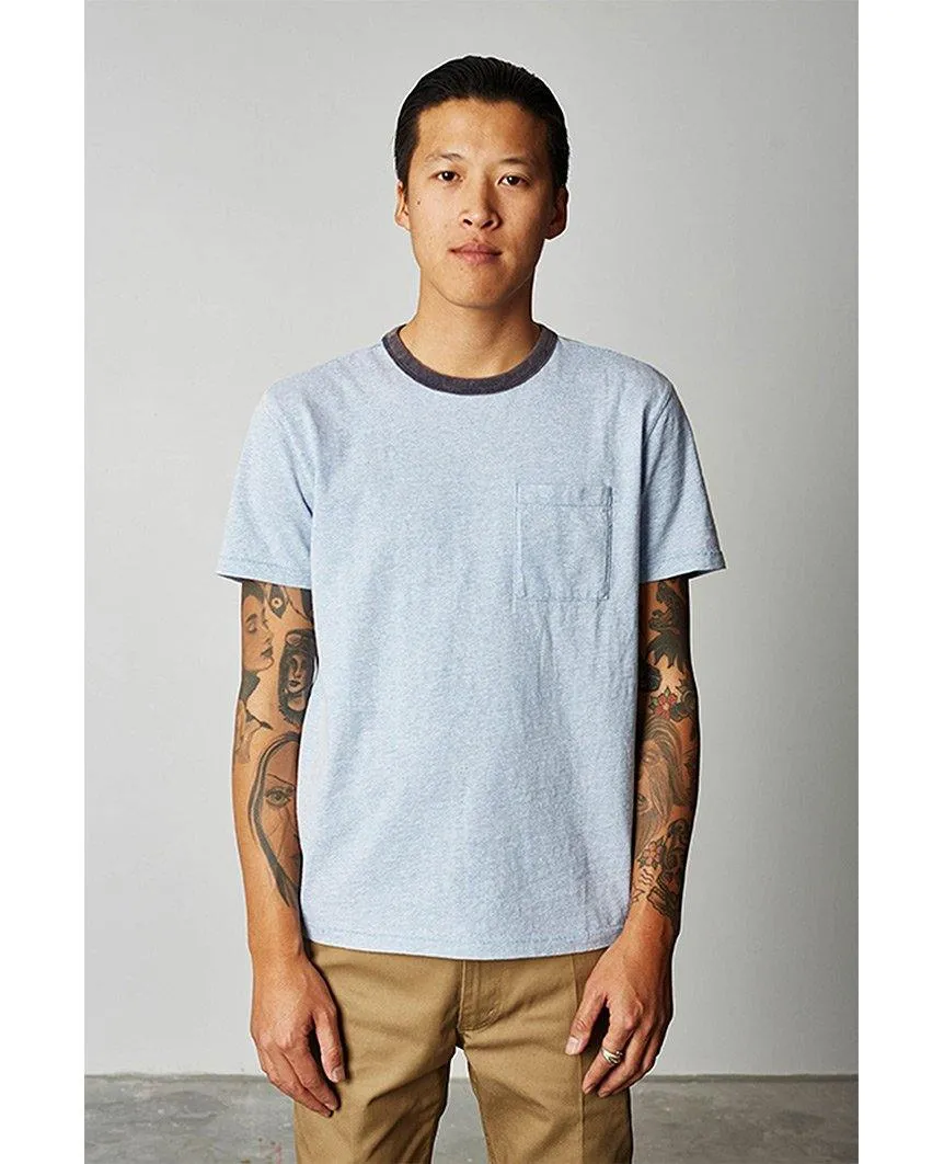 Cade S/S Knit - Heather Blue/Navy