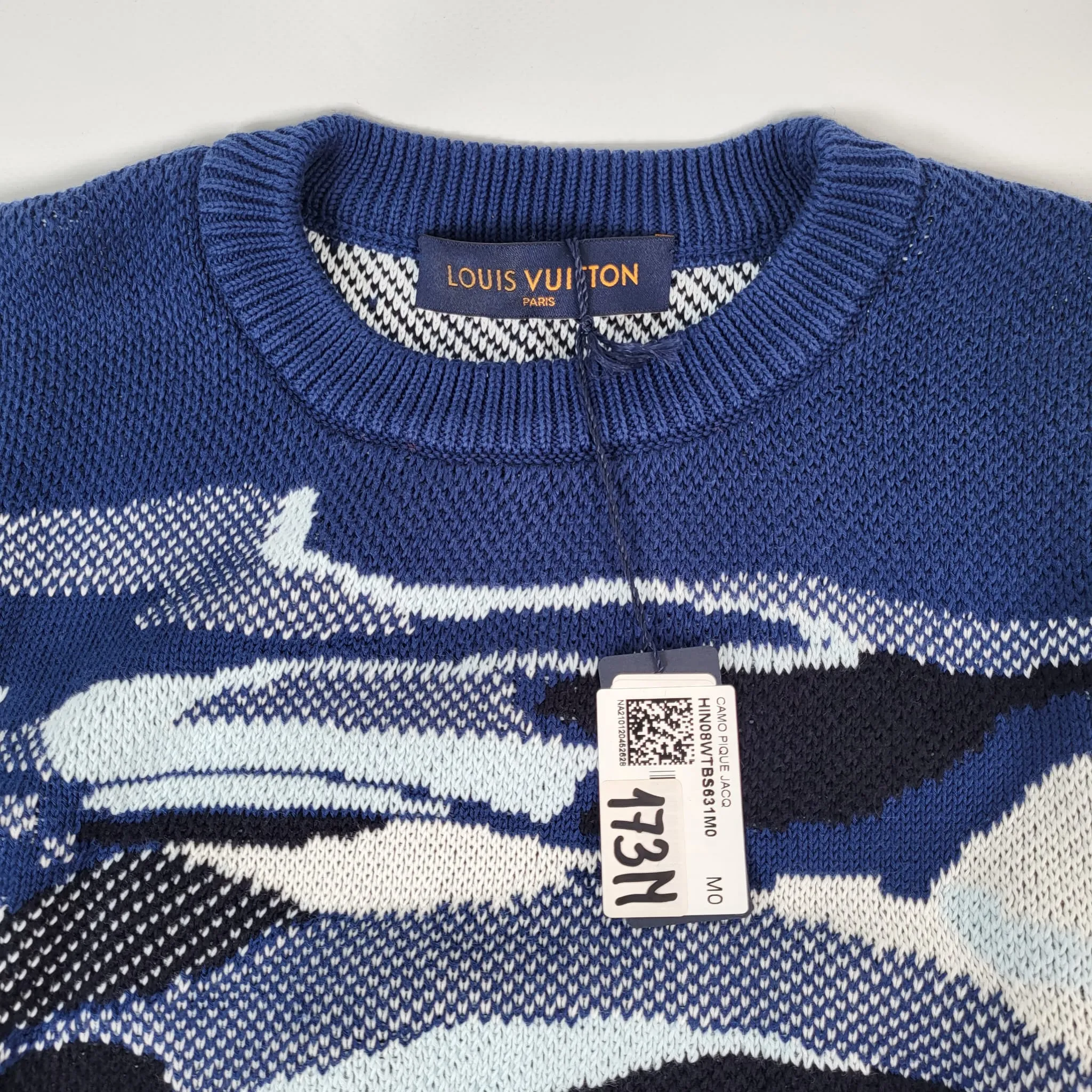 Camo Pique Jacquard Crewneck