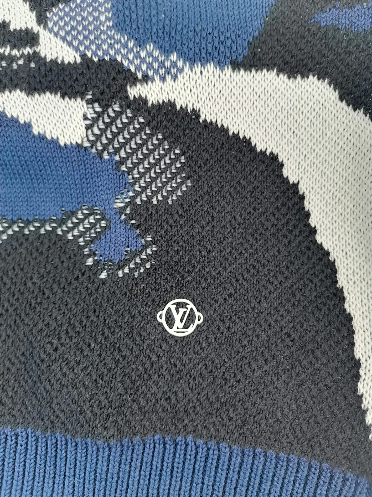 Camo Pique Jacquard Crewneck
