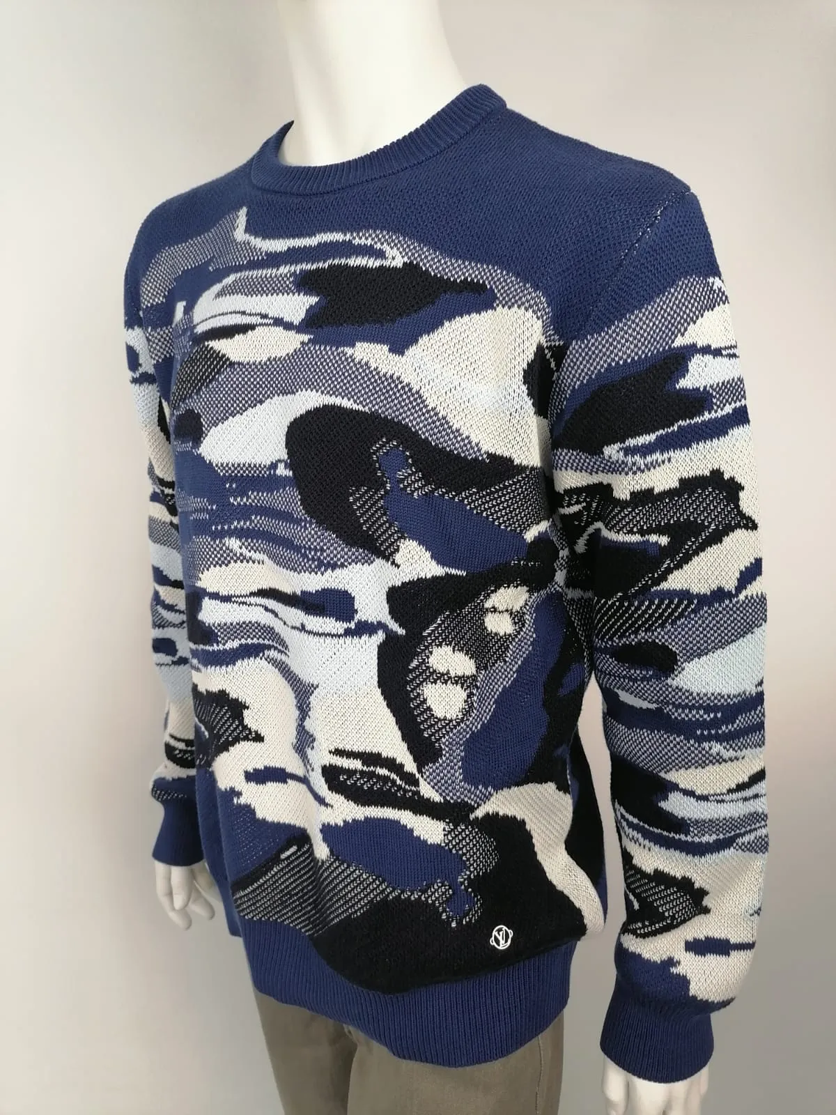 Camo Pique Jacquard Crewneck