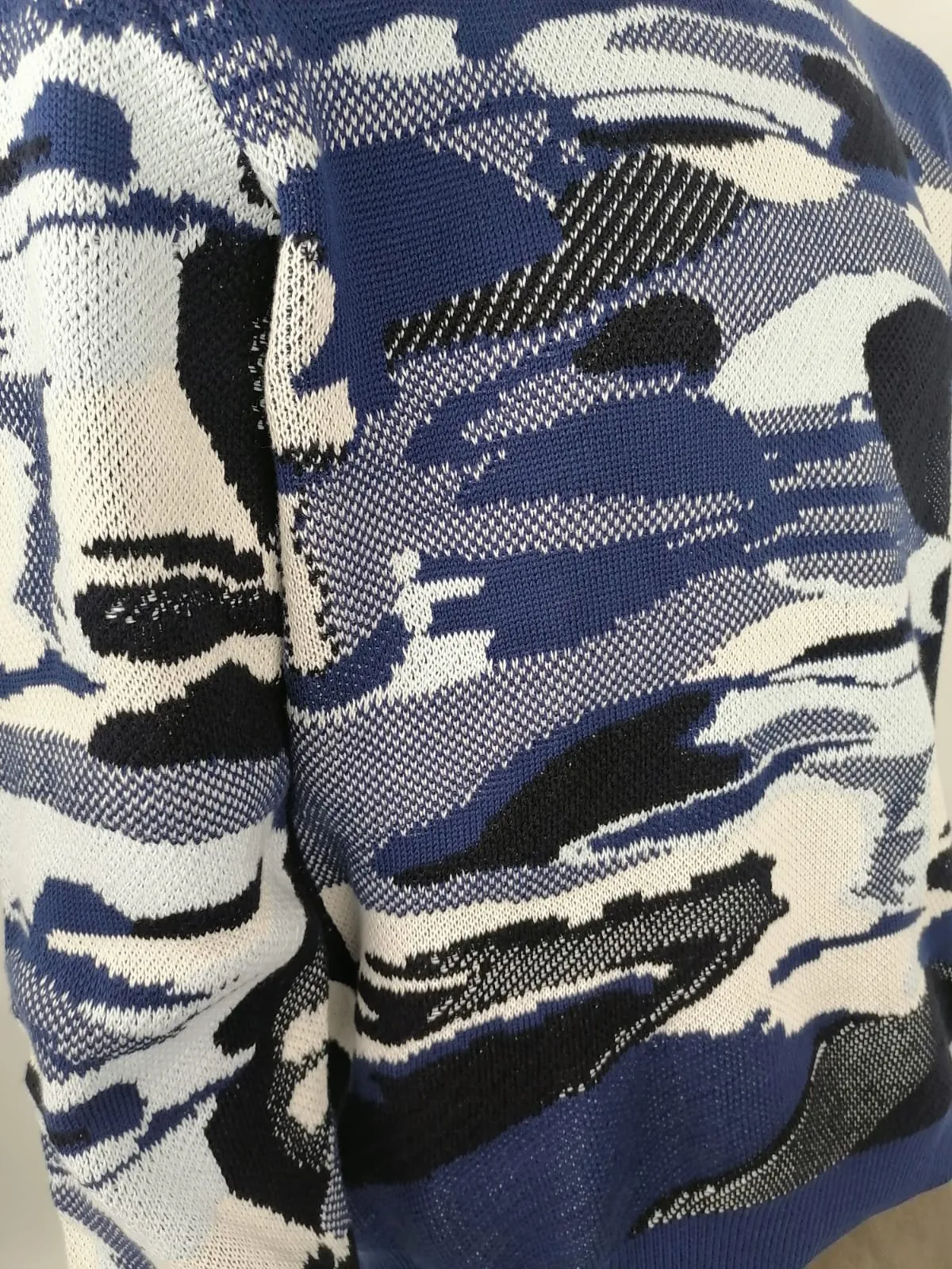 Camo Pique Jacquard Crewneck
