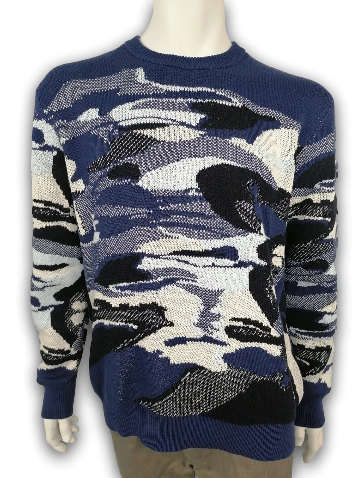 Camo Pique Jacquard Crewneck