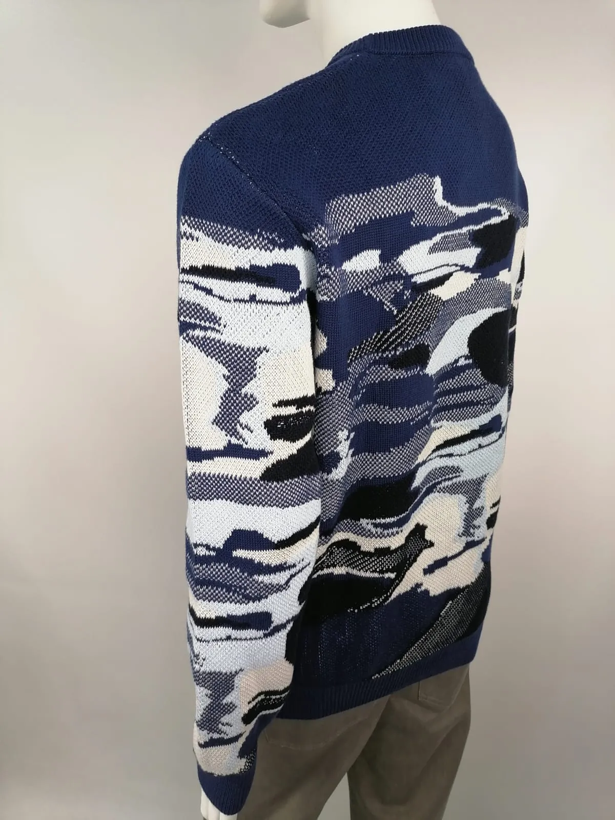 Camo Pique Jacquard Crewneck