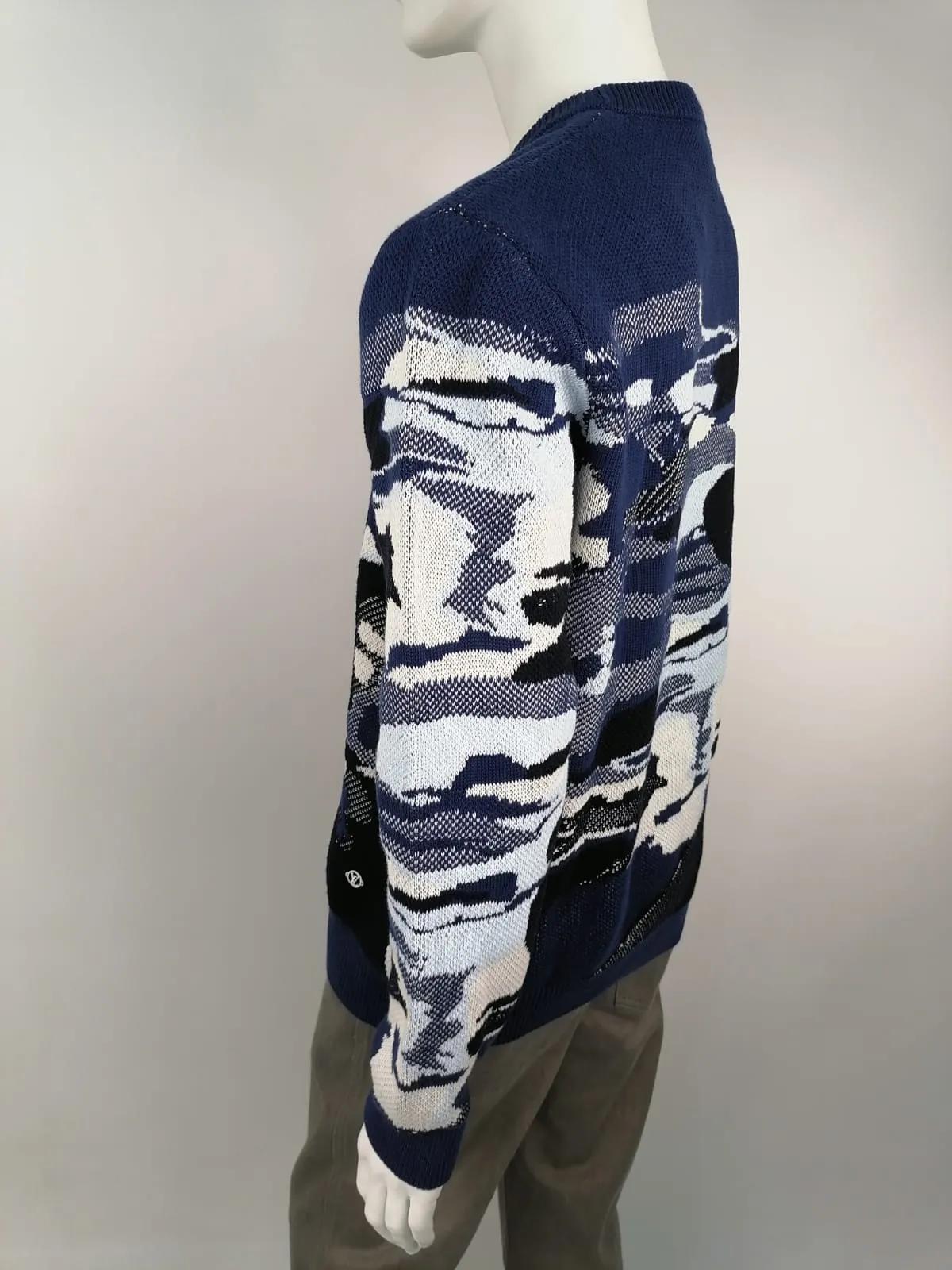 Camo Pique Jacquard Crewneck