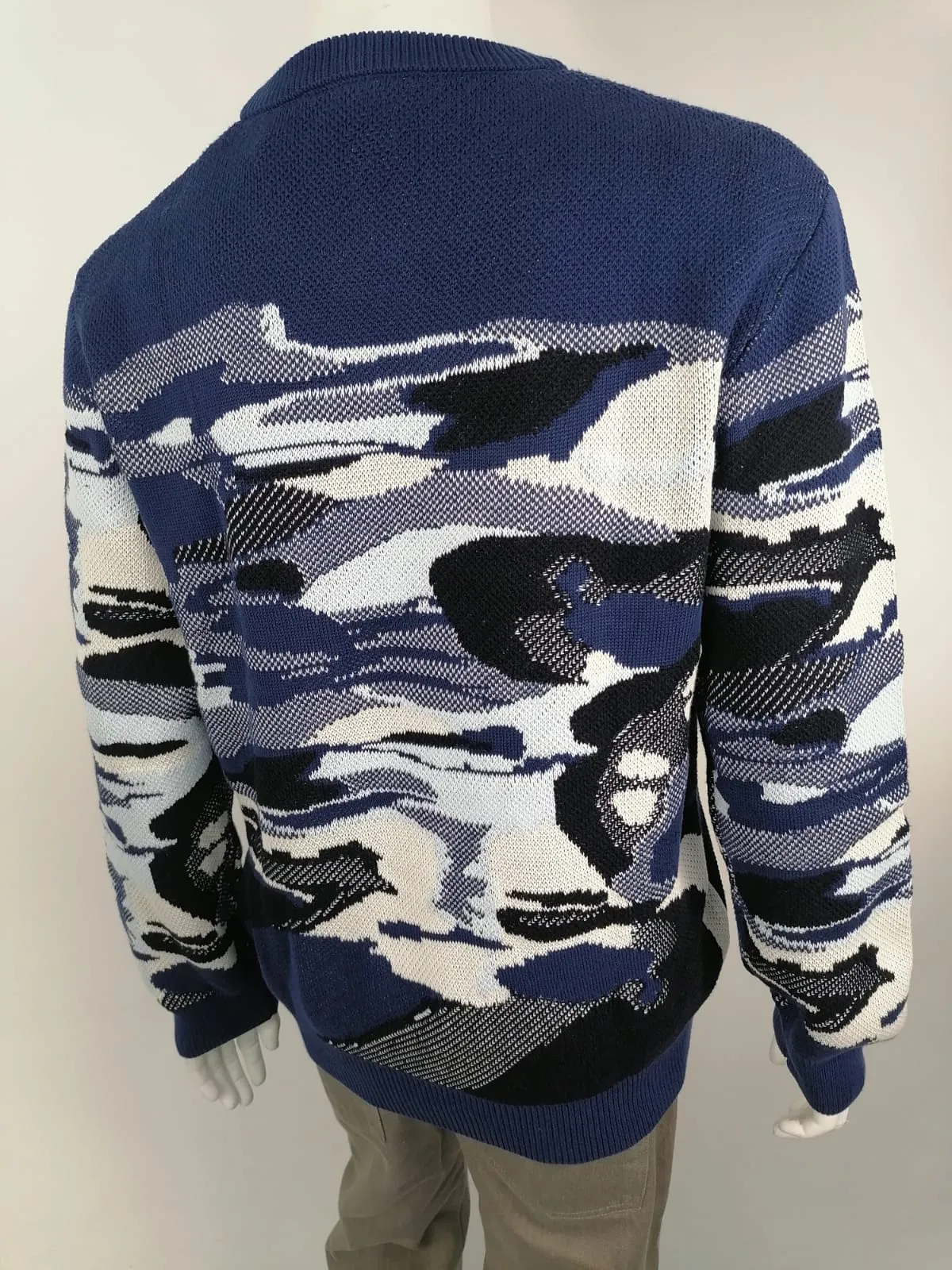 Camo Pique Jacquard Crewneck
