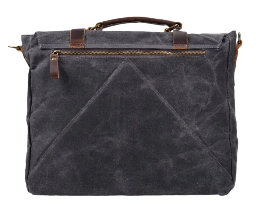 Canvas and Leather Messenger Bag | Rhine