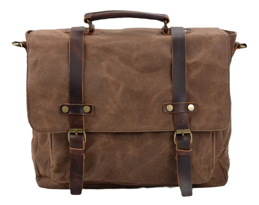 Canvas and Leather Messenger Bag | Rhine