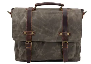 Canvas and Leather Messenger Bag | Rhine